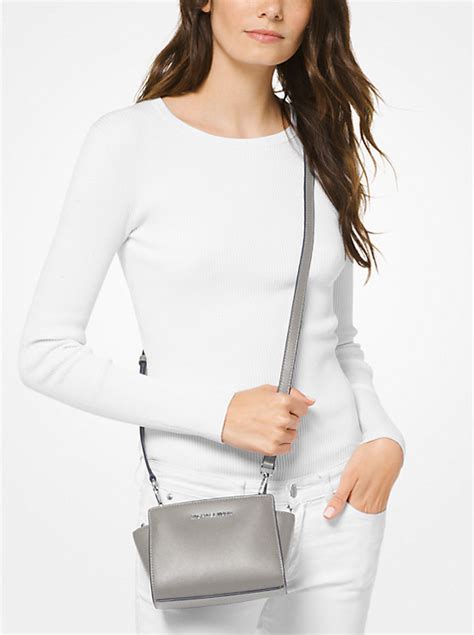 michael kors selma mini saguaro crossbody ballet|selma mini crossgrain leather bag.